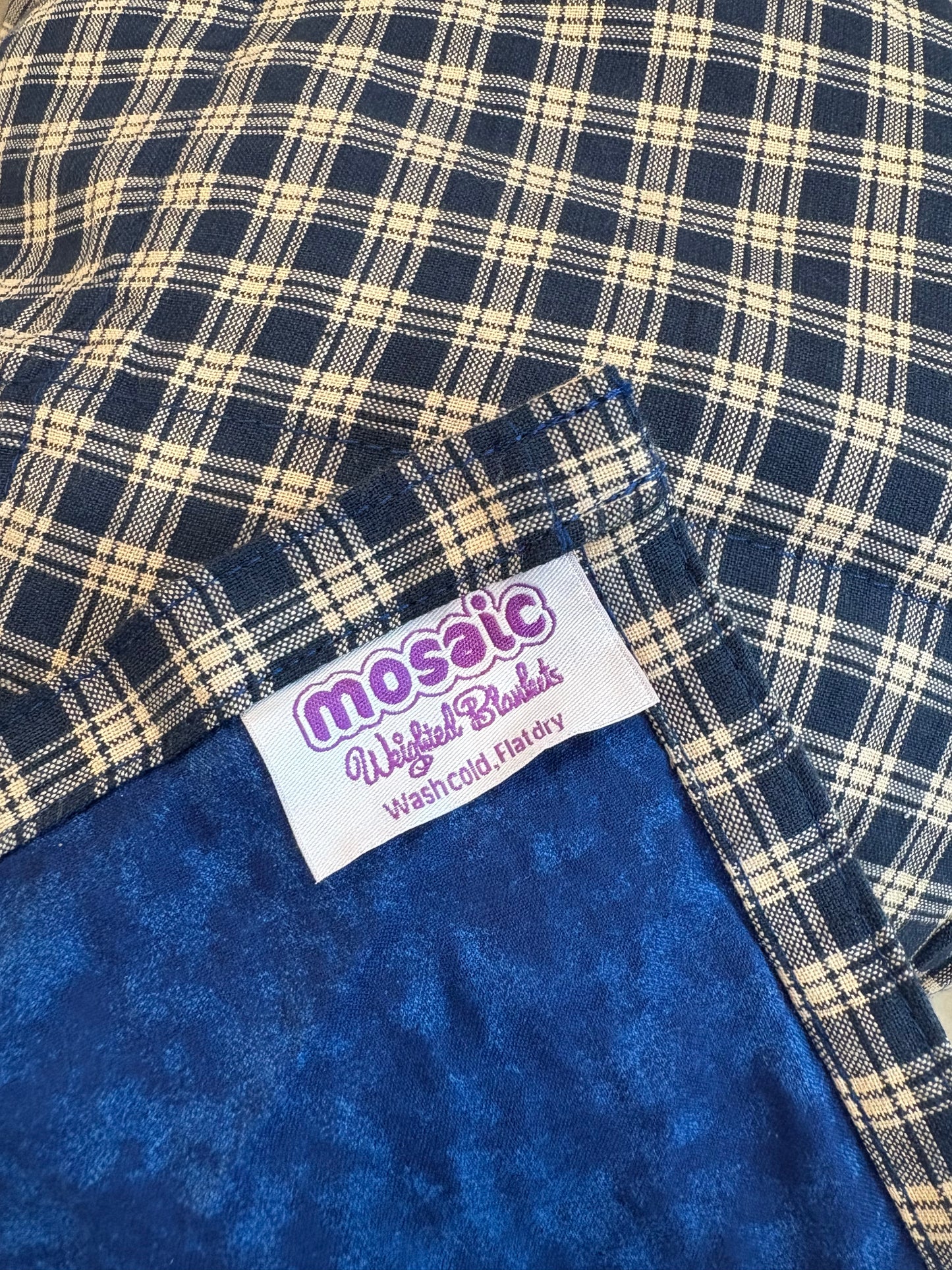 Sensible Blue Plaid Weighted Blanket