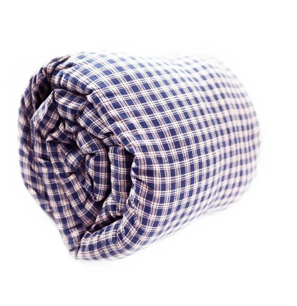 Black and white checked twin-sized, 100% cotton weighted blanket