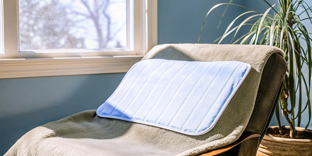 A weighted lap pad providing calming deep pressure for autism and sensory needs.