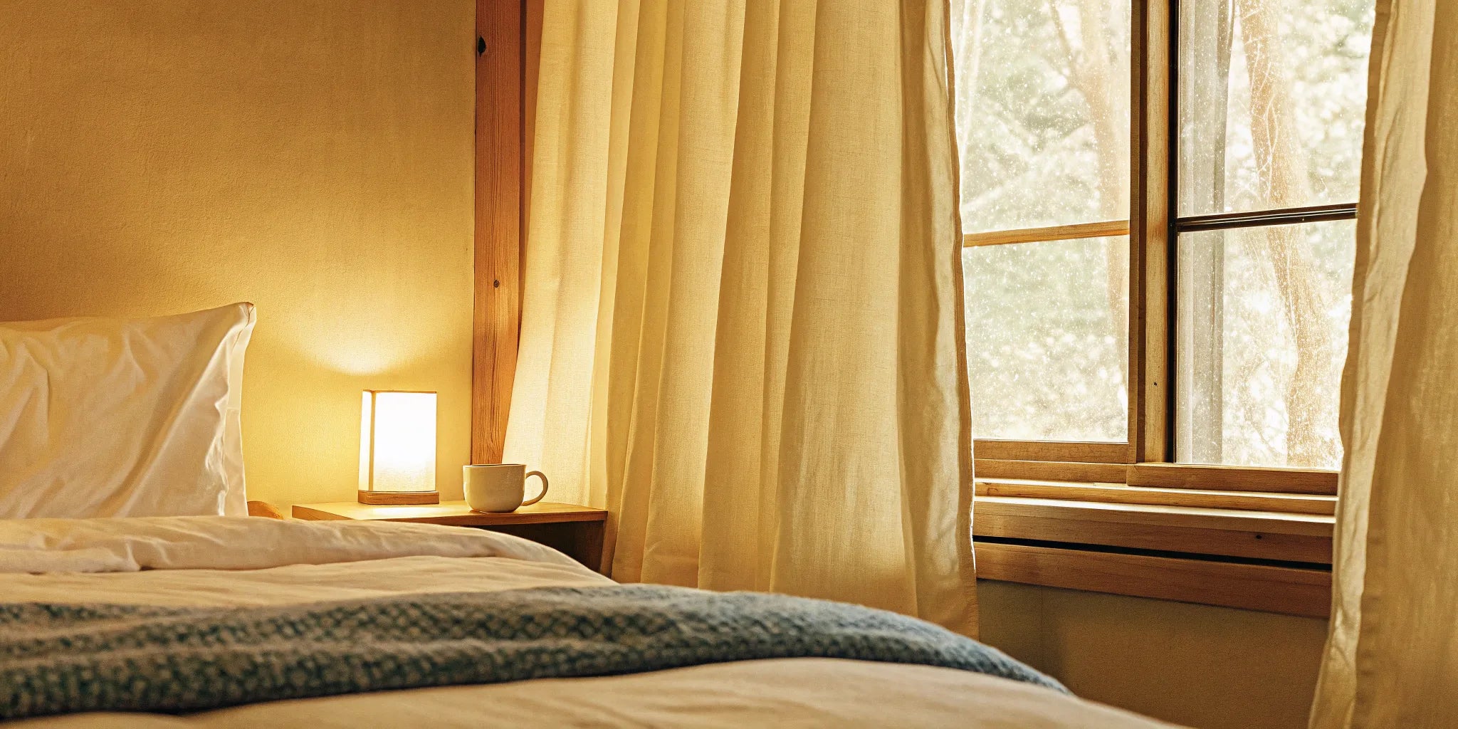 A high-quality king size weighted blanket draped across a bed in a cozy bedroom.