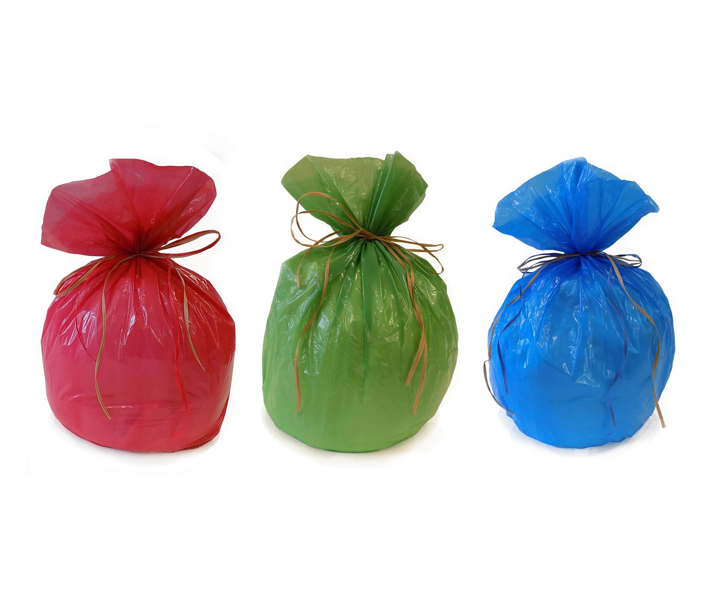 Santa's Present Bag in red, green and blue