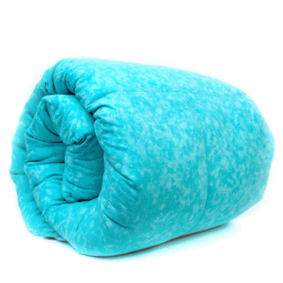 Minky Teal Mosaic Weighted Blankets accessories Cotton Duvet Cover Rolled Up