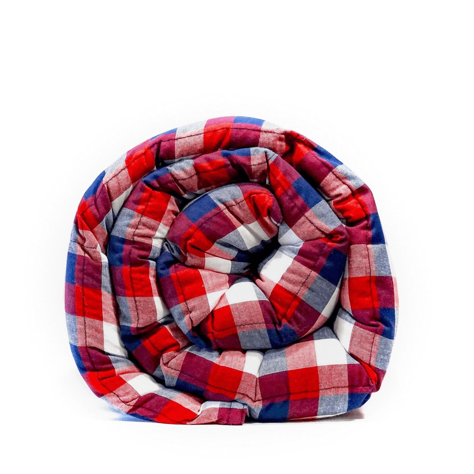 Mosaic Weighted Blankets Americana Red White Blue Plaid Weighted Blanket
