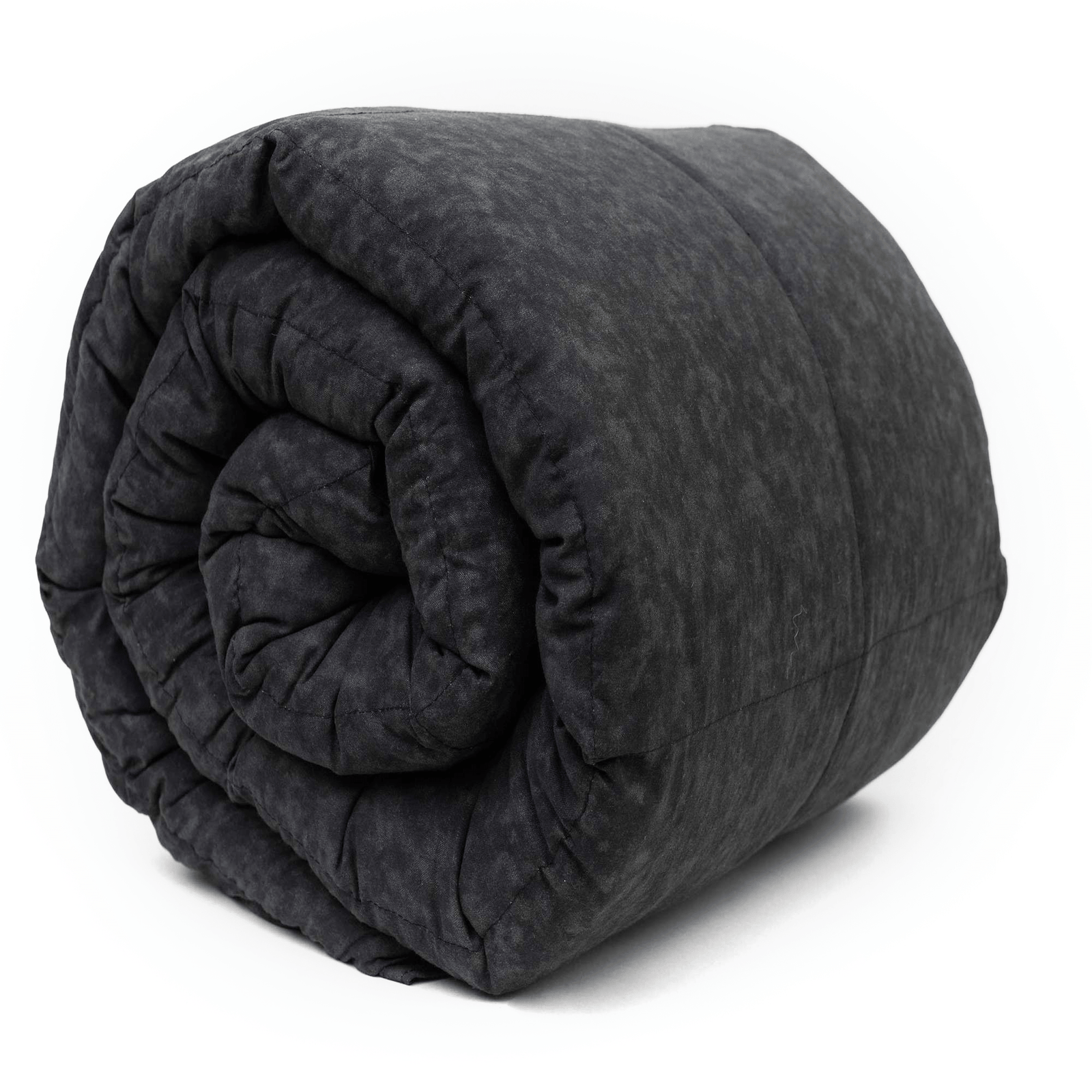 Twin Black Cotton Weighted Blanket Rolled Side View