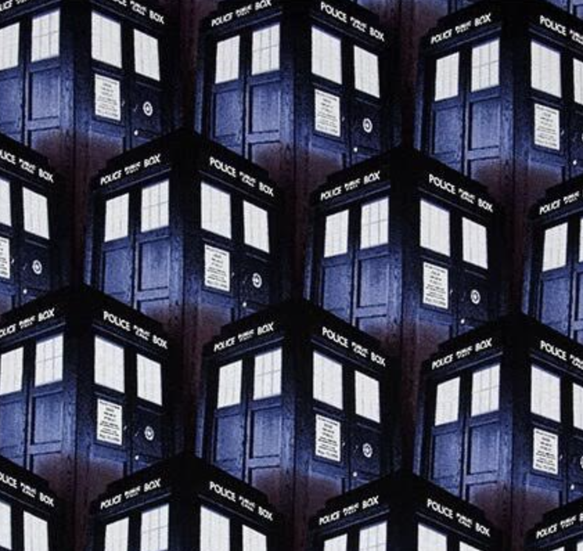Close up detail of the Mosaic Weighted Blankets Doctor Who Tardis Weighted Blanket