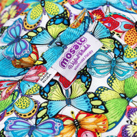 Closeup of Mosaic Weighted Blankets Green and Blue Butterflies Weighted Blanket