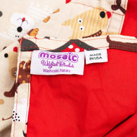 Closeup of Mosaic Weighted Blankets Hot Dog Weighted Blanket tags