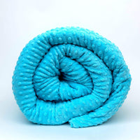 Ocean Blue Minky Dot Duvet Cover Rolled Front View