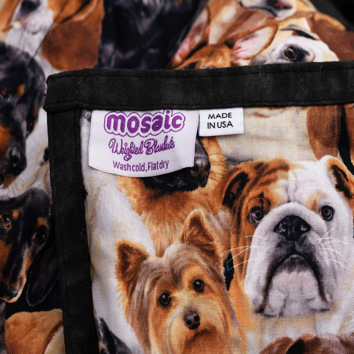 Mosaic Weighted Blankets So Many Dogs Weighted Blanket detail