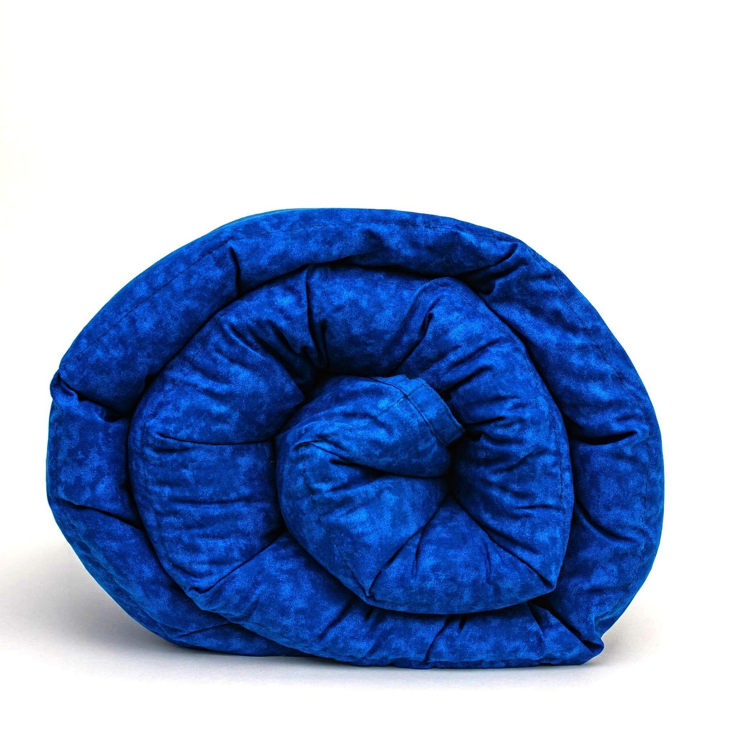 Blue Hospital Grade Anti-Microbial Blanket With Cover Rolled Front View